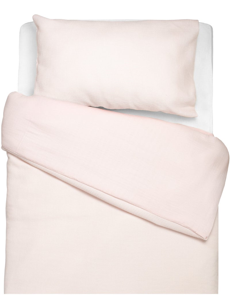 Parure de lit réversible gaze de coton & nid d'abeille SEVIRA KIDS Rose - Kiabi