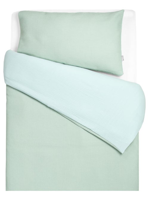 Parure de lit réversible gaze de coton & nid d'abeille SEVIRA KIDS - Kiabi