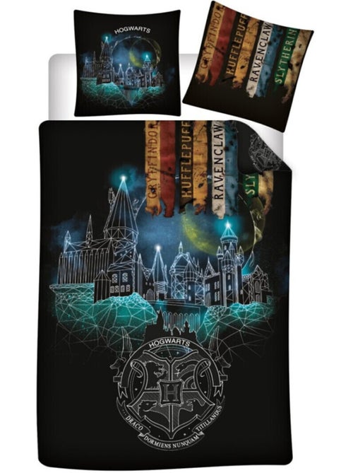 Parure de lit réversible Harry Potter Poudlard - 140 cm x 200 cm - Kiabi