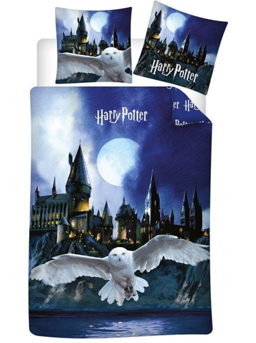 Parure de lit réversible Hedwige Harry Potter - 140 cm x 200 cm - Kiabi