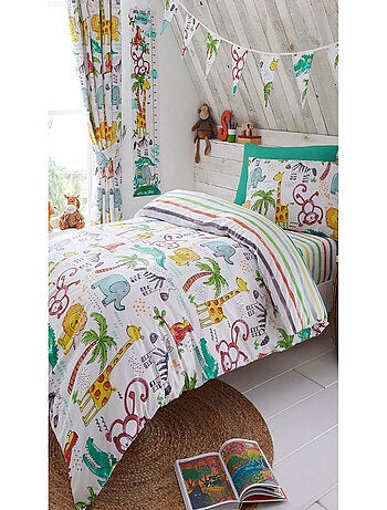 Parure de lit réversible Jungle rayé - 138 x 200 cm
