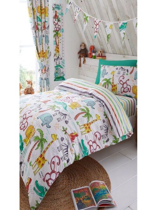 Parure de lit réversible Jungle rayé - 138 x 200 cm - Kiabi