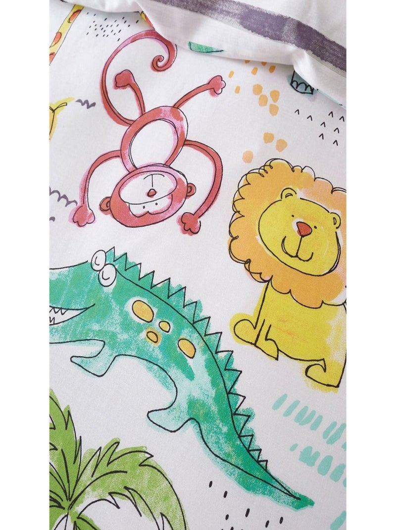 Parure de lit réversible Jungle rayé- 120 x 150 cm Multicolore - Kiabi