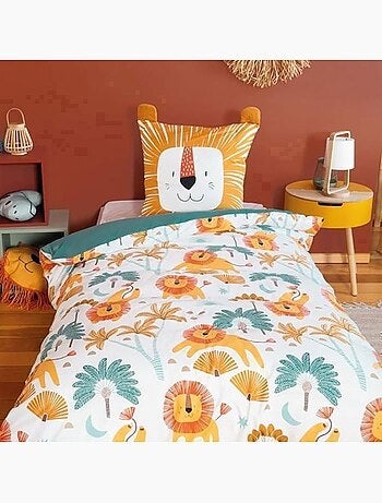 Parure de lit réversible lion - 2 pièces