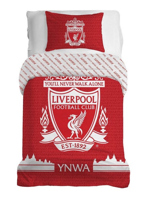 Parure de lit réversible Liverpool FC Rouge et Blanc -135 x 200 cm - Kiabi