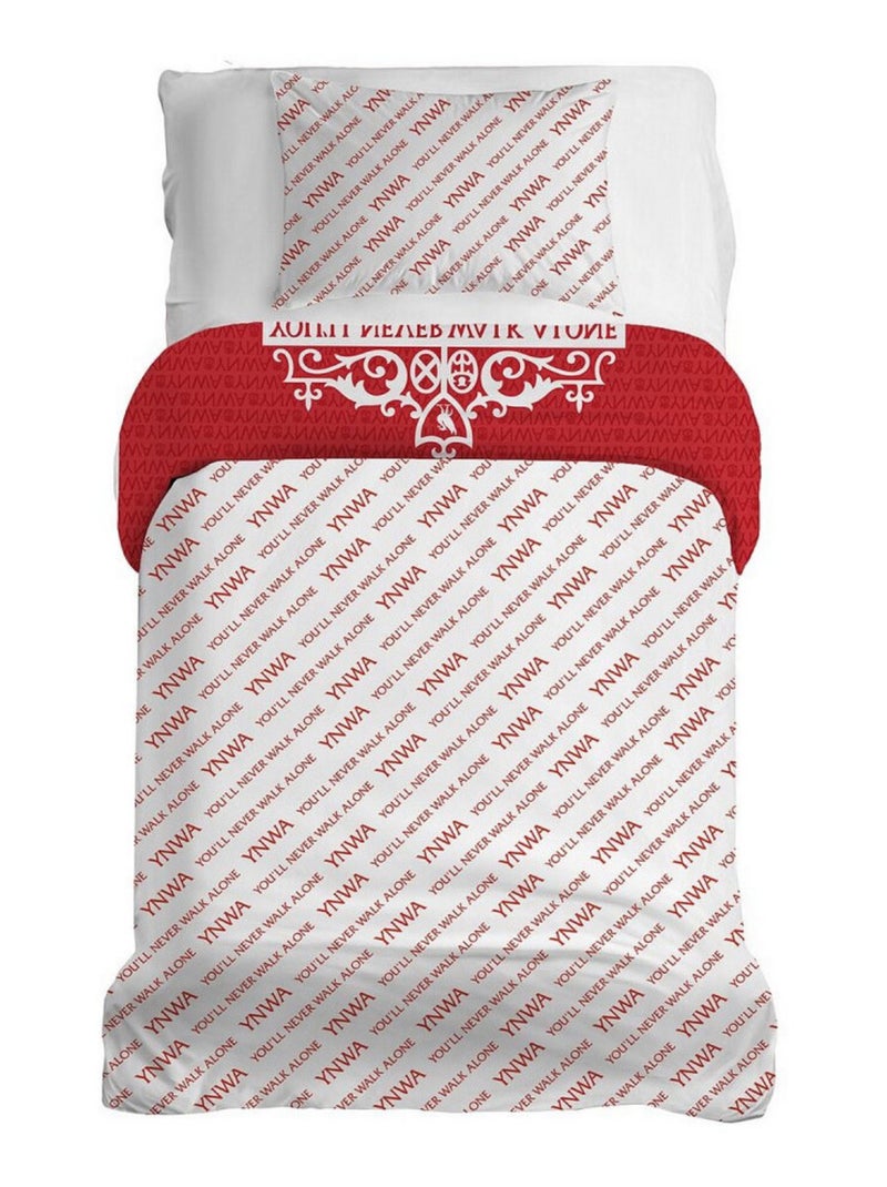 Parure de lit réversible Liverpool FC Rouge et Blanc -135 x 200 cm Rouge - Kiabi