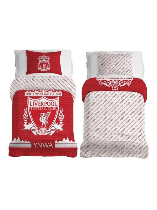 Parure de lit réversible Liverpool FC Rouge et Blanc -135 x 200 cm - Kiabi