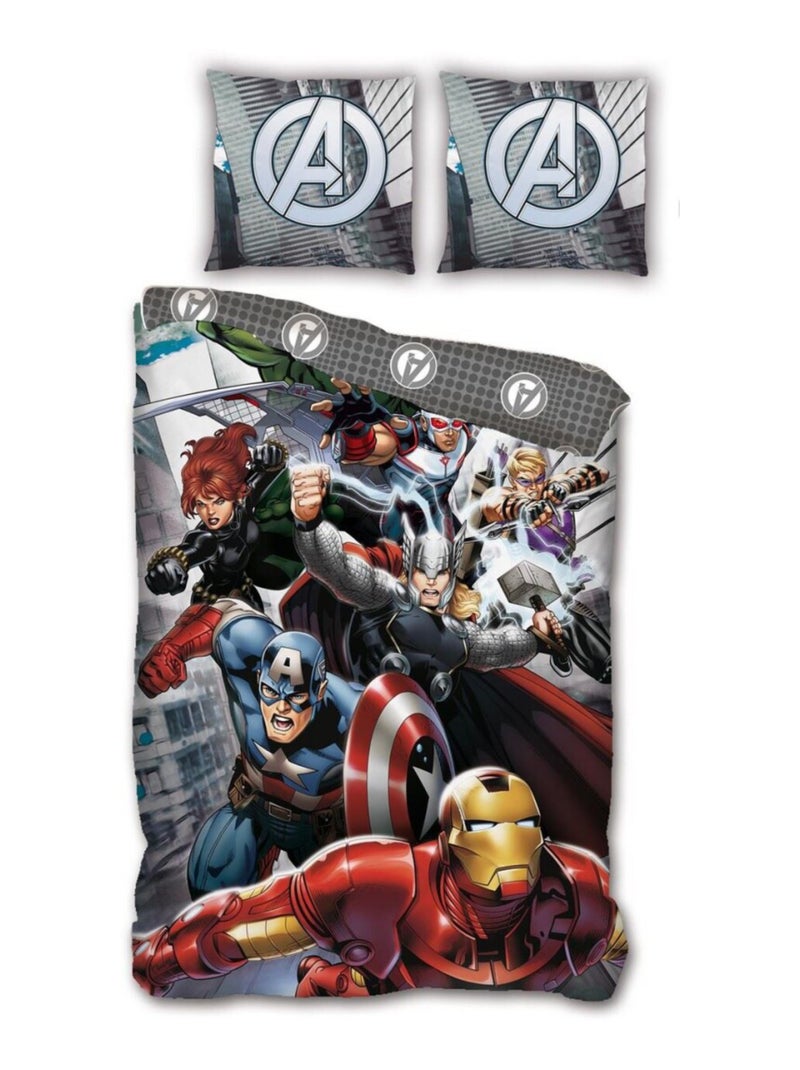 Parure de lit réversible Marvel Avengers - 140 cm x 200 cm Gris - Kiabi