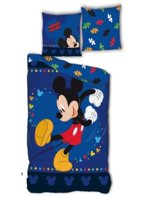 Parure de Lit Réversible Mickey Qui Danse – 140x200 cm – Disney Officiel - Kiabi