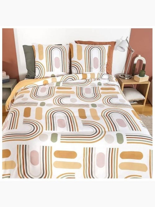 Parure de lit réversible microfibre scandinave - 3 pièces - Kiabi Parure de lit réversible microfibre scandinave - 3 pièces - Kiabi