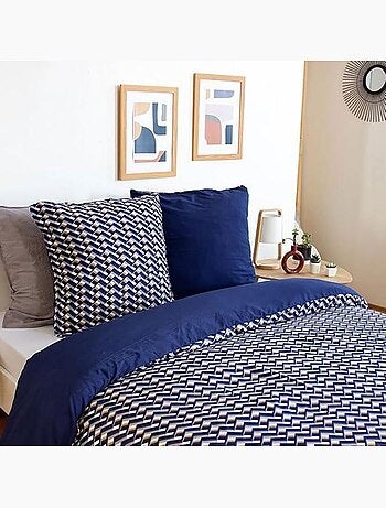 Parure de lit réversible microfibre scandinave - 3 pièces