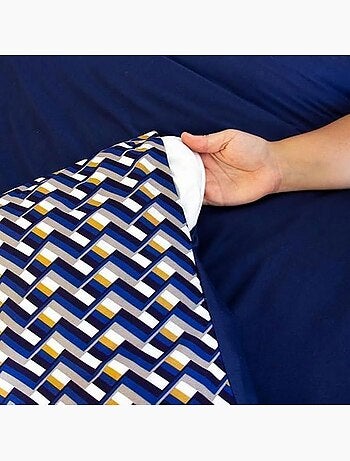 Parure de lit réversible microfibre scandinave - 3 pièces
