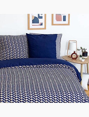 Parure de lit réversible microfibre scandinave - 3 pièces
