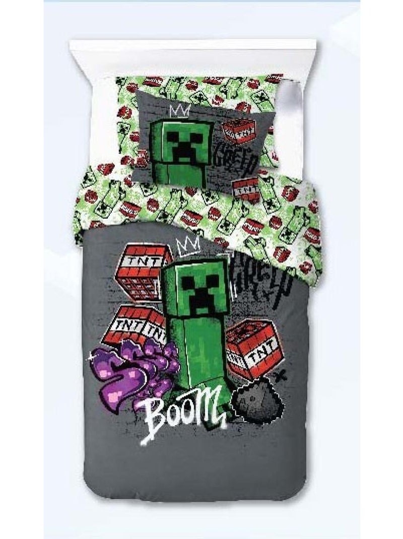 Parure de lit réversible Minecraft - 140 cm x 200 cm Multicolore - Kiabi