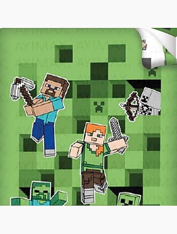 Parure de lit réversible Minecraft Vert - 140 cm x 200 cm
