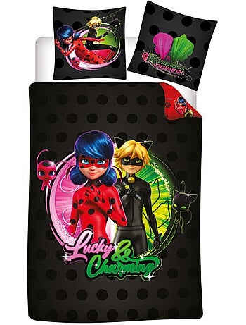 Parure de lit réversible Miraculous - Ladybug Lucky and Charming - 140 cm x 200 cm
