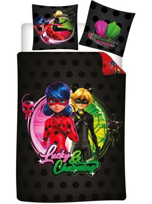 Parure de lit réversible Miraculous - Ladybug Lucky and Charming - 140 cm x 200 cm - Kiabi