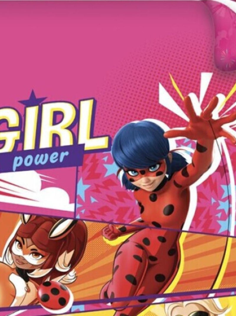 Parure de lit réversible Miraculous Ladybug - -Girl Power- - Rose - 140 cm x 200 cm Multicolore - Kiabi