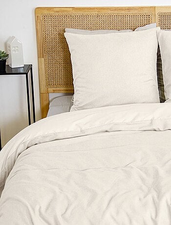 Parure de lit réversible motif chevron 2 places crème Espiga