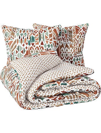 Parure de lit réversible motifs ikat IKAT