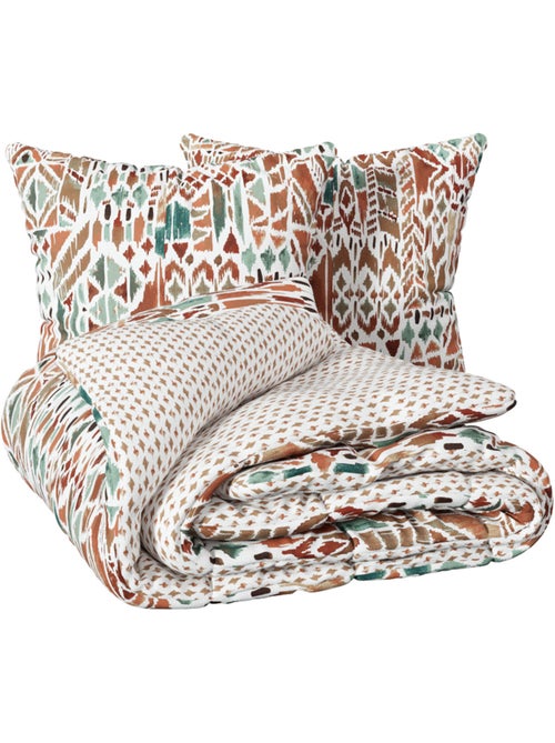 Parure de lit réversible motifs ikat IKAT - Kiabi
