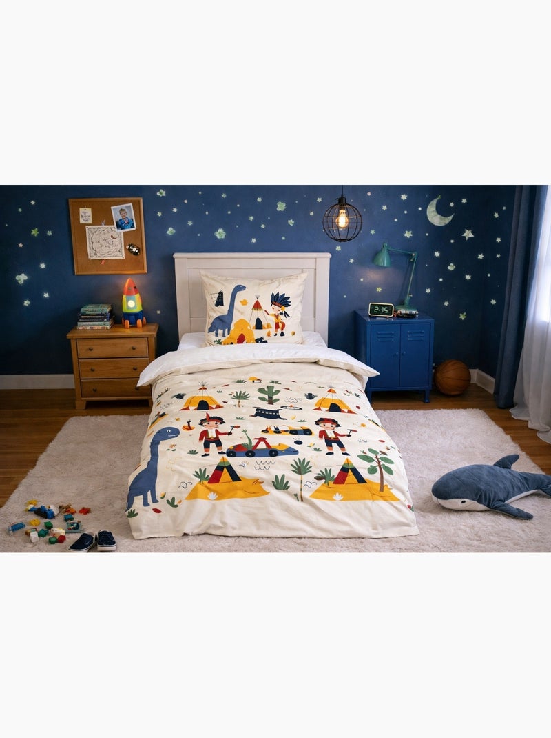 Parure de lit Réversible motifs Pirate 140x200cm Multicolore - Kiabi