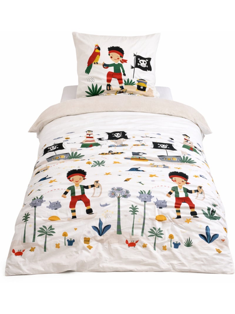 Parure de lit Réversible motifs Pirate 140x200cm Multicolore - Kiabi