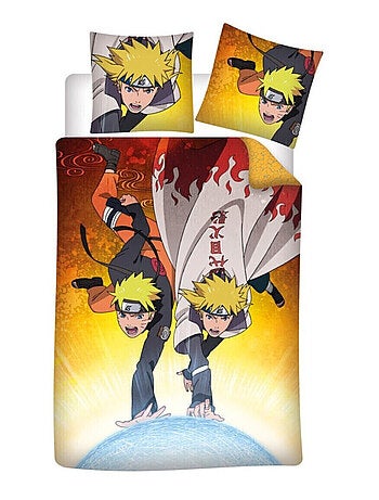 Parure de lit réversible Naruto et Minato Namikaze - 140 cm x 200 cm