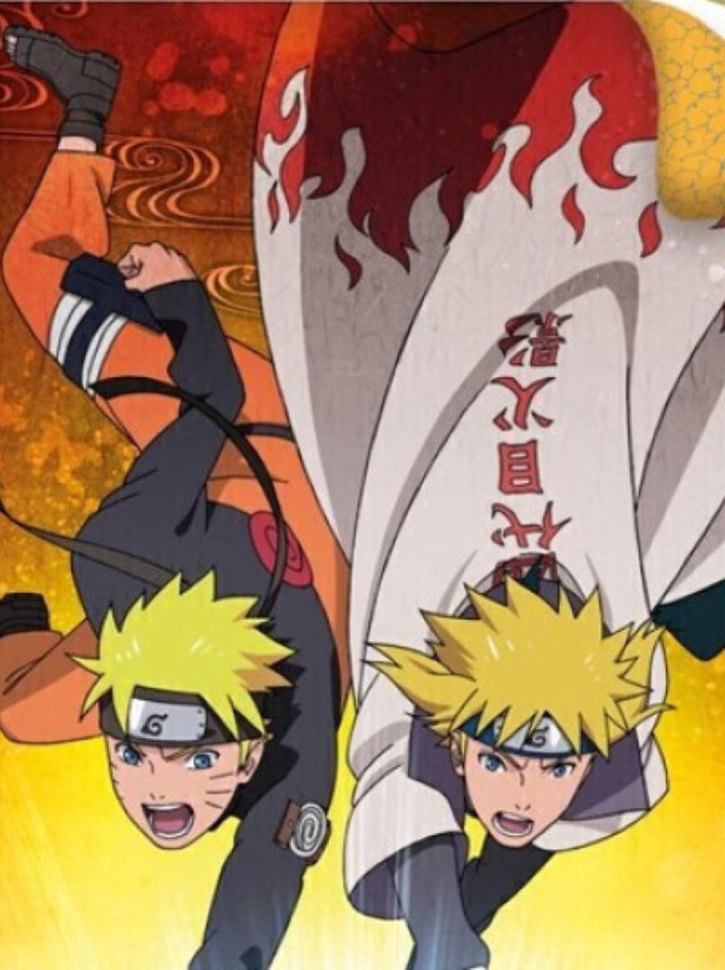 Parure de lit réversible Naruto et Minato Namikaze - 140 cm x 200 cm Jaune - Kiabi