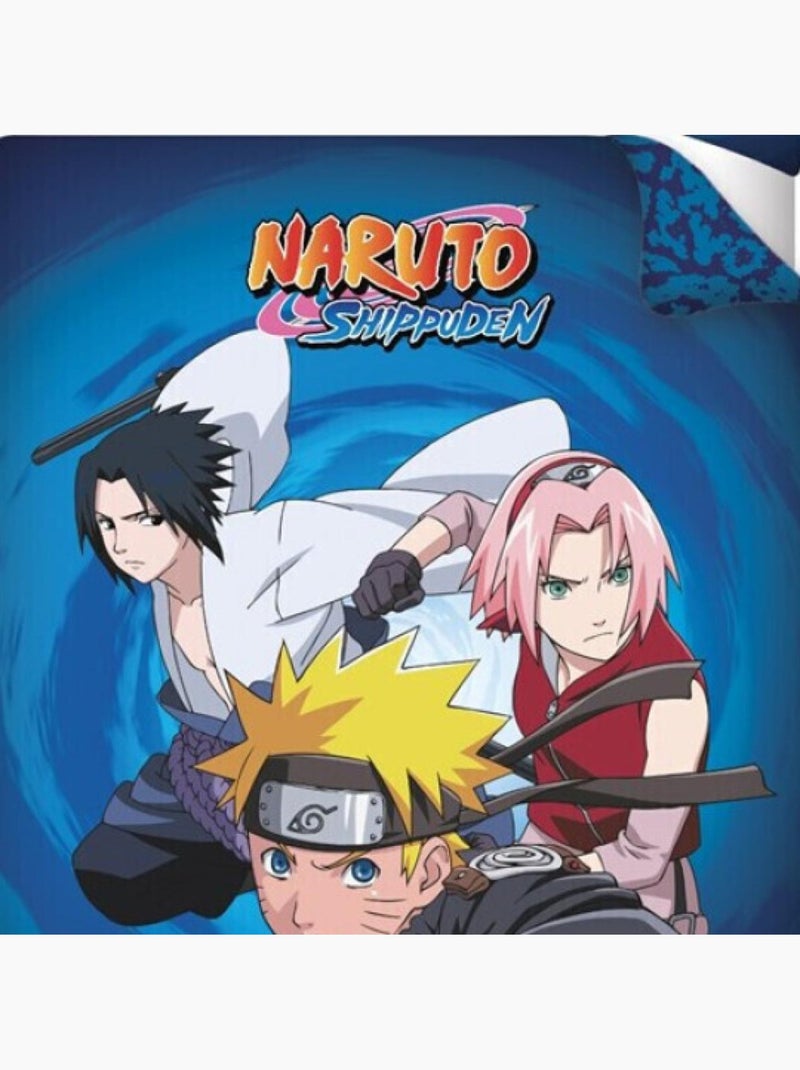 Parure de lit réversible Naruto, Sasuke et Sakura - 140 cm x 200 cm Multicolore - Kiabi