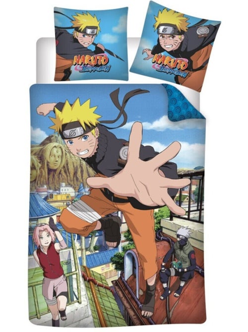 Parure de lit réversible Naruto, Sasuke et Sakura - Multicolors - 140 cm x 200 cm - Kiabi