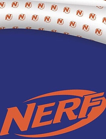 Parure de lit réversible Nerf - Orange et Bleue - 140 cm x 200 cm