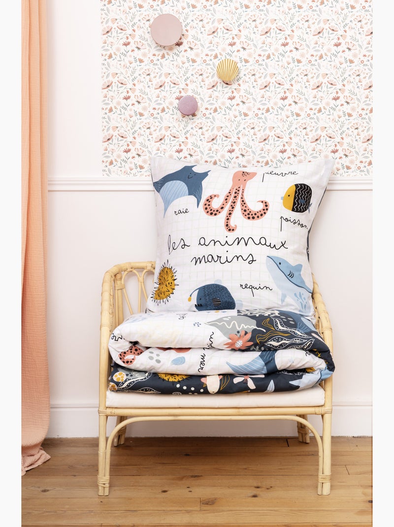 Parure de lit réversible octopia 100% coton 57 fils Bleu - Kiabi