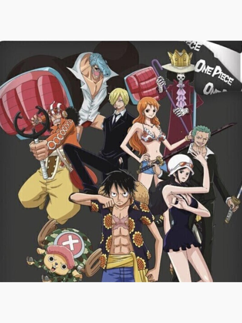 Parure de lit réversible One Piece - Luffy et tous les personnages - Noire - 140 cm x 200 cm Multicolore - Kiabi