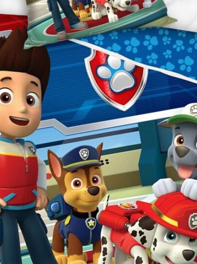 Parure de lit réversible Pat'Patrouille - 140 cm x 200 cm Multicolore - Kiabi