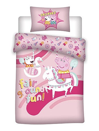 Parure de lit réversible Peppa Pig - -Fair Ground Fun !- - 140 cm x 200 cm