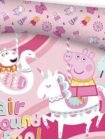 Parure de lit réversible Peppa Pig - -Fair Ground Fun !- - 140 cm x 200 cm