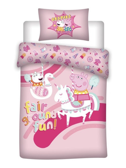 Parure de lit réversible Peppa Pig - -Fair Ground Fun !- - 140 cm x 200 cm - Kiabi
