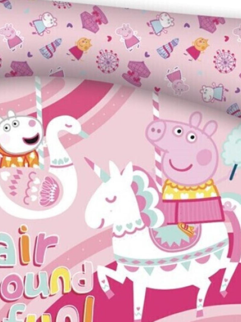 Parure de lit réversible Peppa Pig - -Fair Ground Fun !- - 140 cm x 200 cm Rose - Kiabi