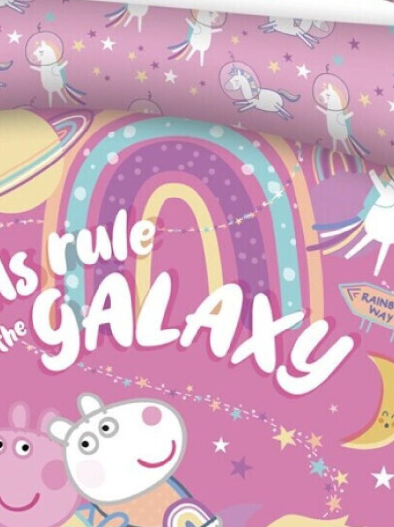 Parure de lit réversible Peppa Pig - -Girls Rule the Galaxy- - 140 cm x 200 cm Multicolore - Kiabi