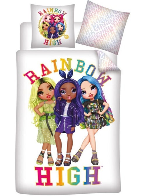 Parure de lit réversible Rainbow High - Amaya, Krystal et Karma - 140 cm x 200 cm - Kiabi