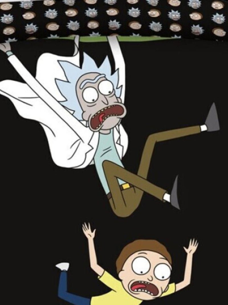 Parure de lit réversible Rick et Morty - 140 cm x 200 cm Multicolore - Kiabi