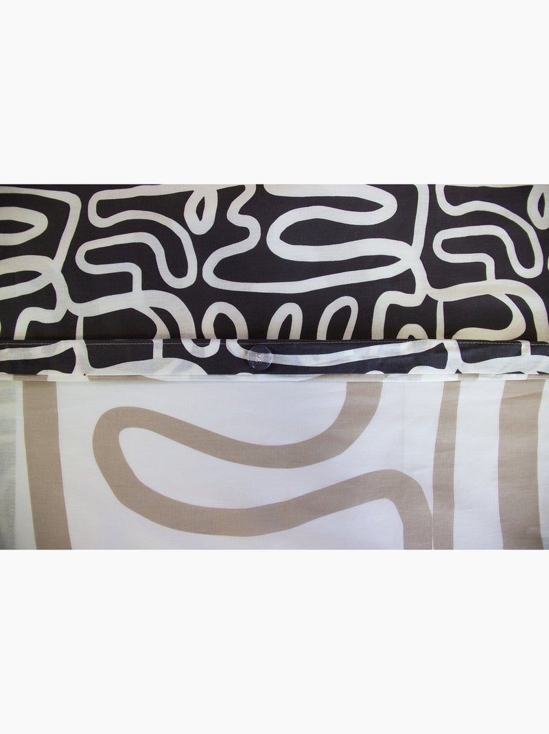 Parure de Lit Réversible SIDNIE - 240x220 / Noir Noir - Kiabi