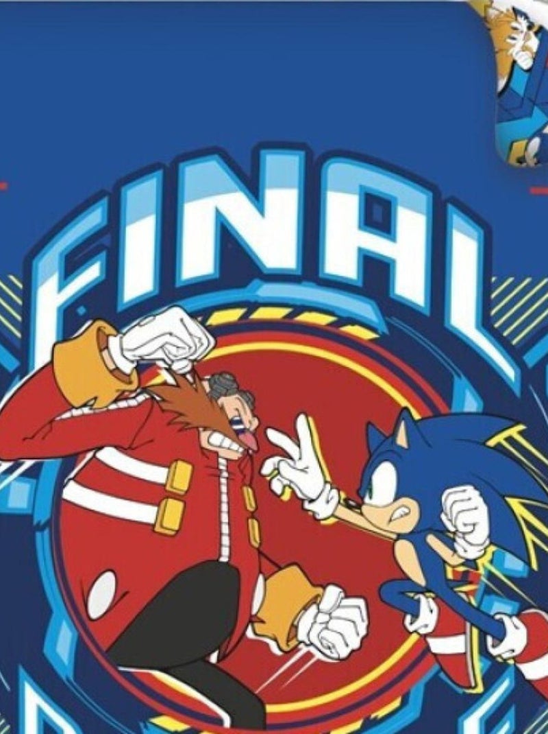 Parure de lit réversible Sonic - -Final Battle- - 140 cm x 200 cm Bleu - Kiabi
