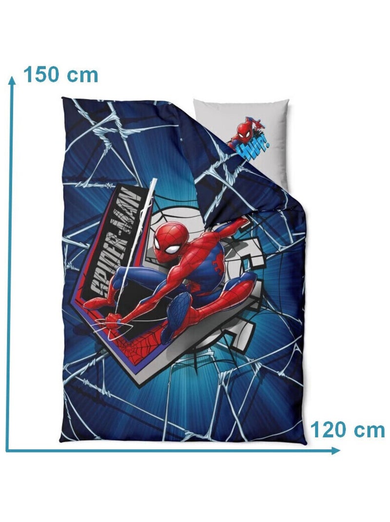 Parure de lit réversible Spider-Man 120x150 cm 100% Coton Marvel Avengers - Junior Multicolore - Kiabi