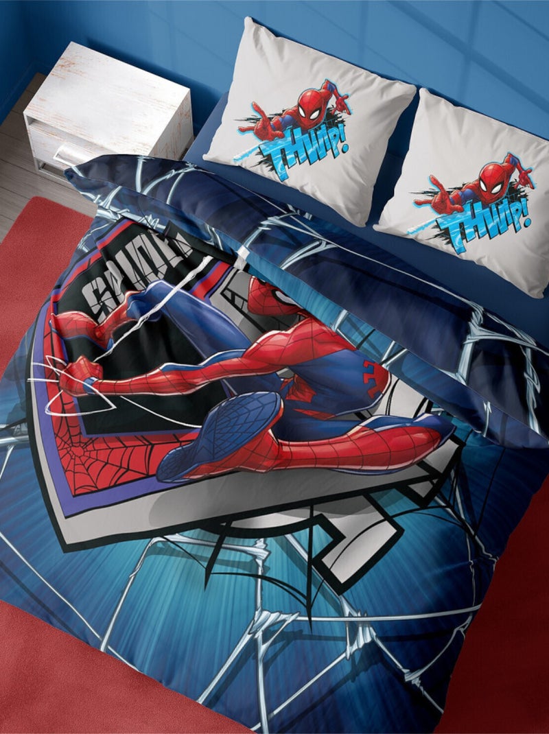 Parure de lit réversible Spider-Man 120x150 cm 100% Coton Marvel Avengers - Junior Multicolore - Kiabi