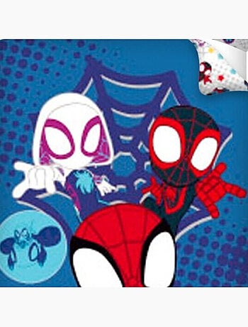 Parure de lit réversible Spiderman - Bleue - 140 cm x 200 cm