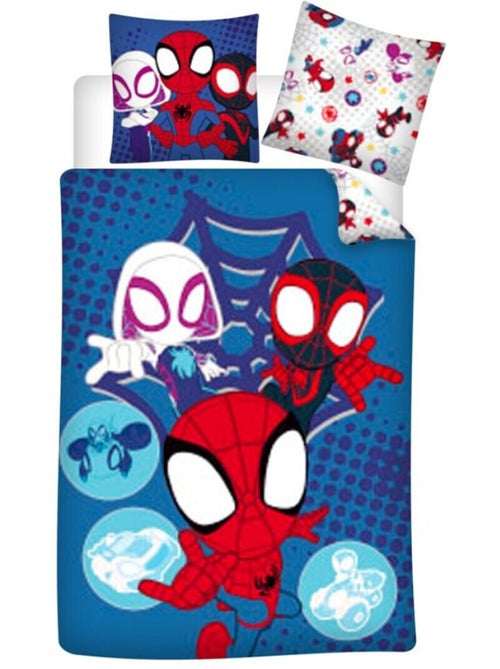 Parure de lit réversible Spiderman - Bleue - 140 cm x 200 cm - Kiabi Parure de lit réversible Spiderman - Bleue - 140 cm x 200 cm - Kiabi