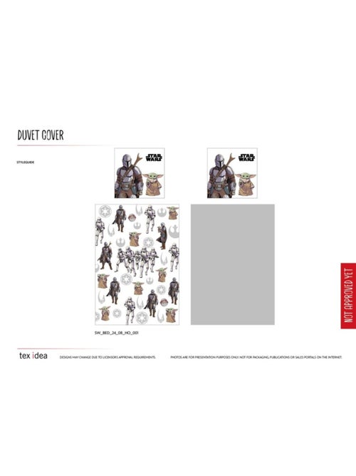 Parure de lit réversible Star Wars Mandalorian - 135 cm x 200 cm - Kiabi