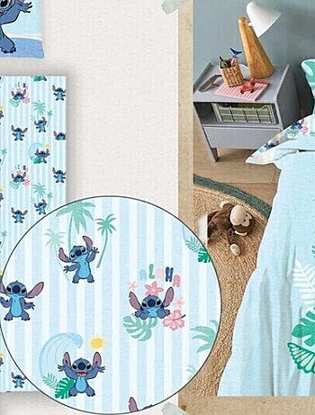 Parure de lit réversible Stitch - Lilo et Stitch - 140 cm x 200 cm